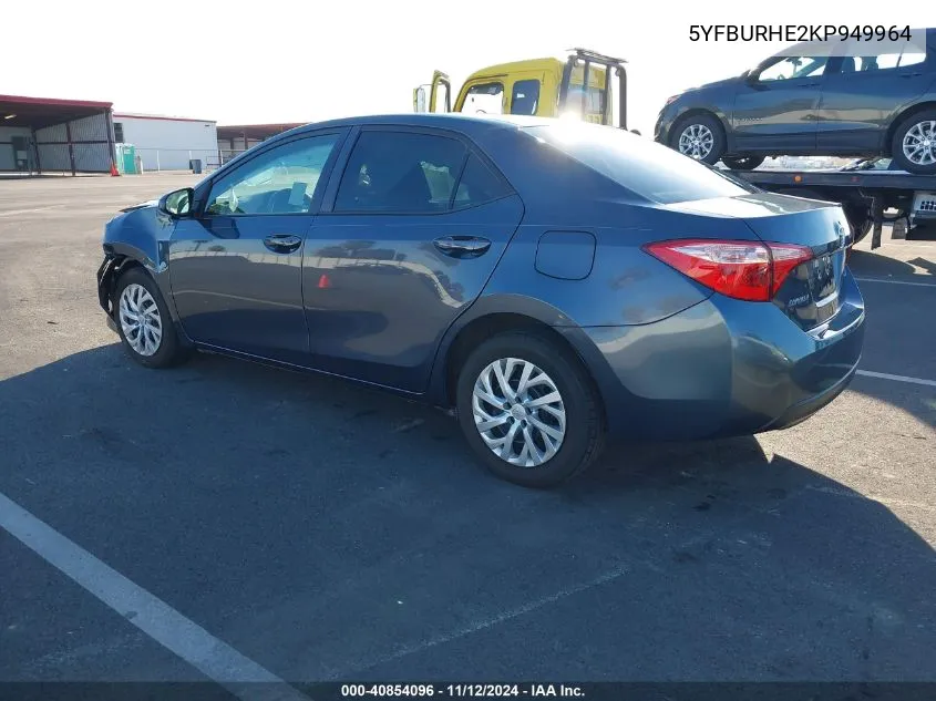 2019 Toyota Corolla Le VIN: 5YFBURHE2KP949964 Lot: 40854096