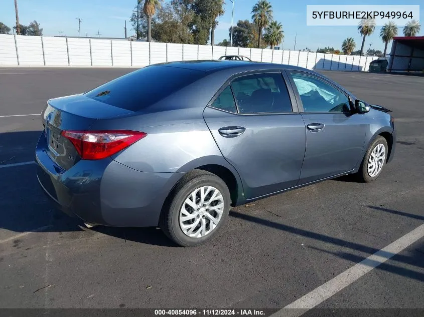 2019 Toyota Corolla Le VIN: 5YFBURHE2KP949964 Lot: 40854096