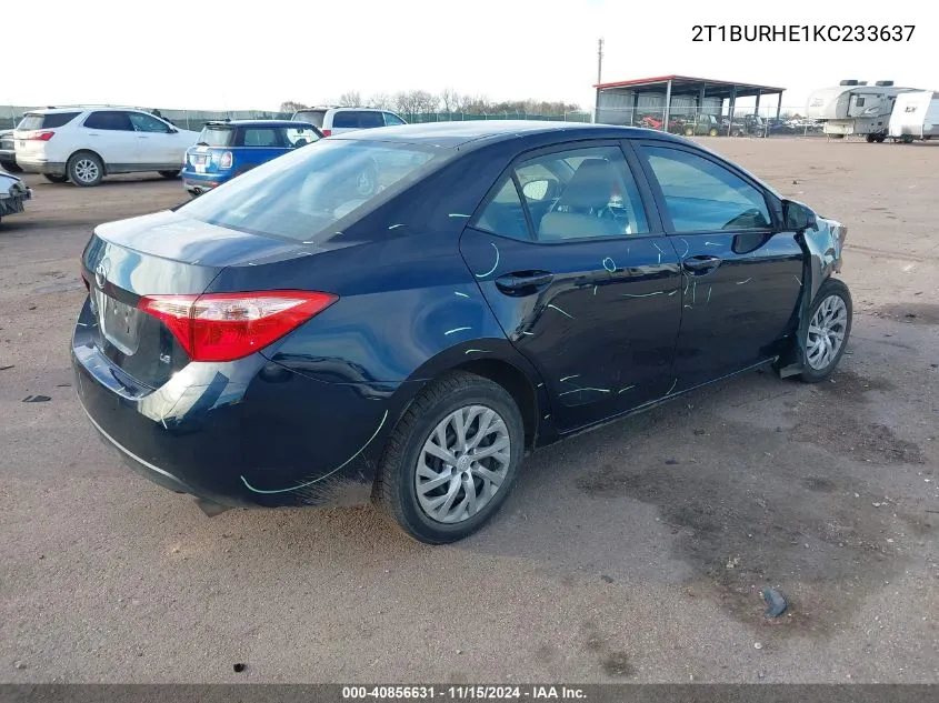 2019 Toyota Corolla Le VIN: 2T1BURHE1KC233637 Lot: 40856631