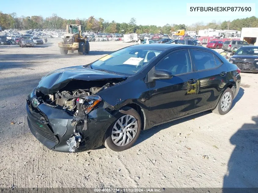 2019 Toyota Corolla Le VIN: 5YFBURHE3KP877690 Lot: 40857234