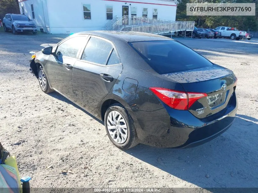 2019 Toyota Corolla Le VIN: 5YFBURHE3KP877690 Lot: 40857234