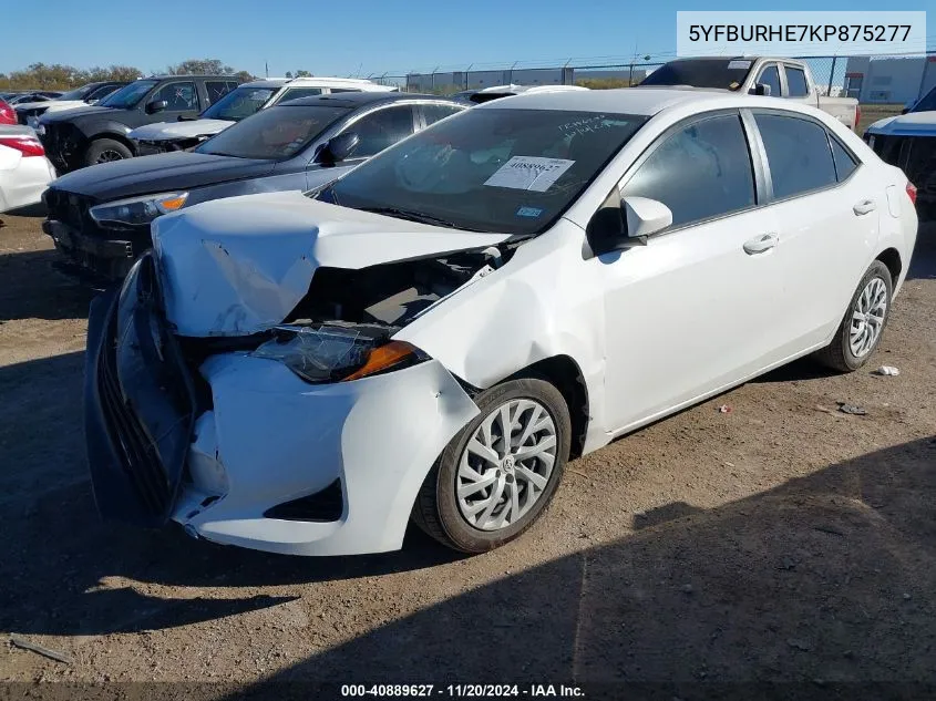 2019 Toyota Corolla Le VIN: 5YFBURHE7KP875277 Lot: 40889627