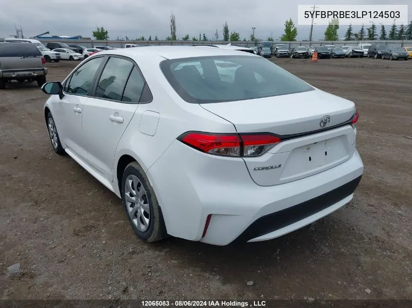 2020 Toyota Corolla Le VIN: 5YFBPRBE3LP124503 Lot: 12065083