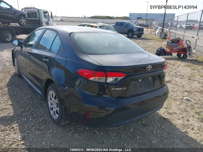 5YFBPRBE0LP143994 2020 Toyota Corolla Le