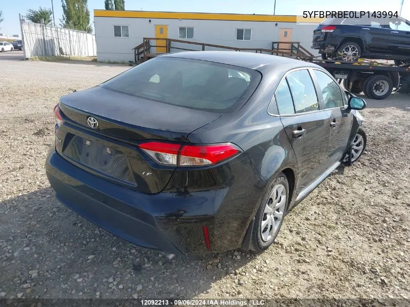 5YFBPRBE0LP143994 2020 Toyota Corolla Le