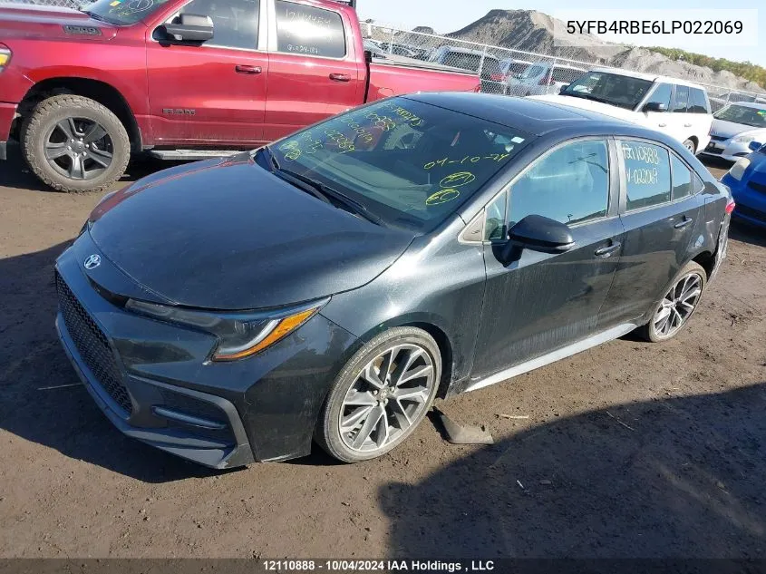 2020 Toyota Corolla Se/Xse VIN: 5YFB4RBE6LP022069 Lot: 12110888