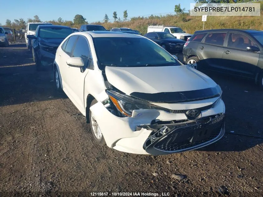 5YFBPRBE7LP014781 2020 Toyota Corolla Xle