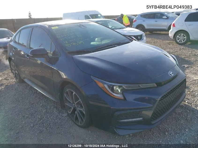 2020 Toyota Corolla Se/Xse VIN: 5YFB4RBE4LP049383 Lot: 12126299