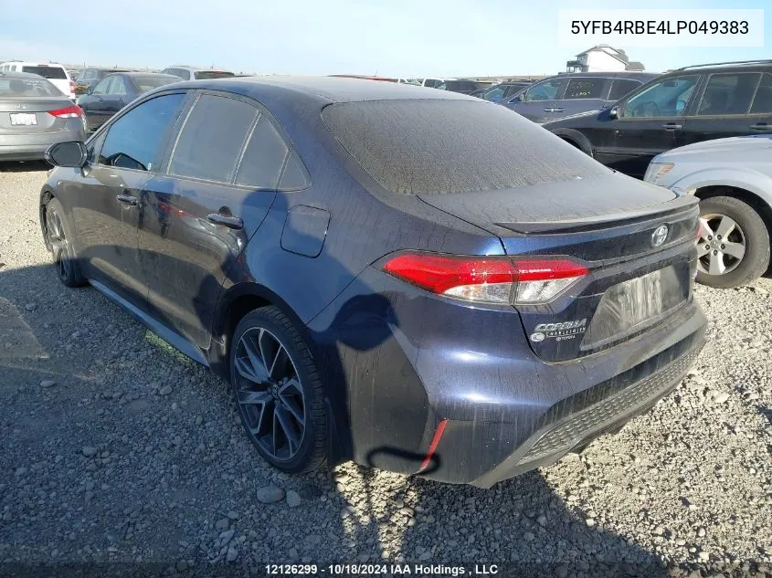 2020 Toyota Corolla Se/Xse VIN: 5YFB4RBE4LP049383 Lot: 12126299