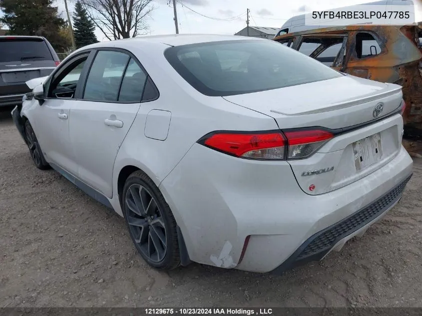 2020 Toyota Corolla Se VIN: 5YFB4RBE3LP047785 Lot: 12129675