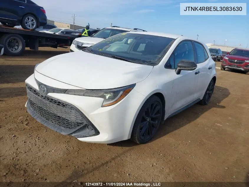 2020 Toyota Corolla Se/Xse VIN: JTNK4RBE5L3083630 Lot: 12143972