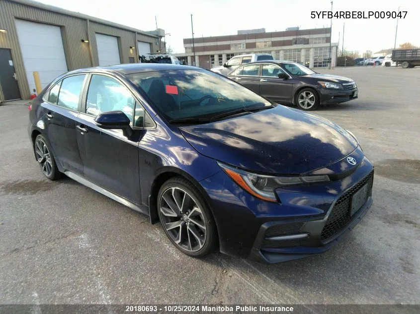 2020 Toyota Corolla Se VIN: 5YFB4RBE8LP009047 Lot: 20180693