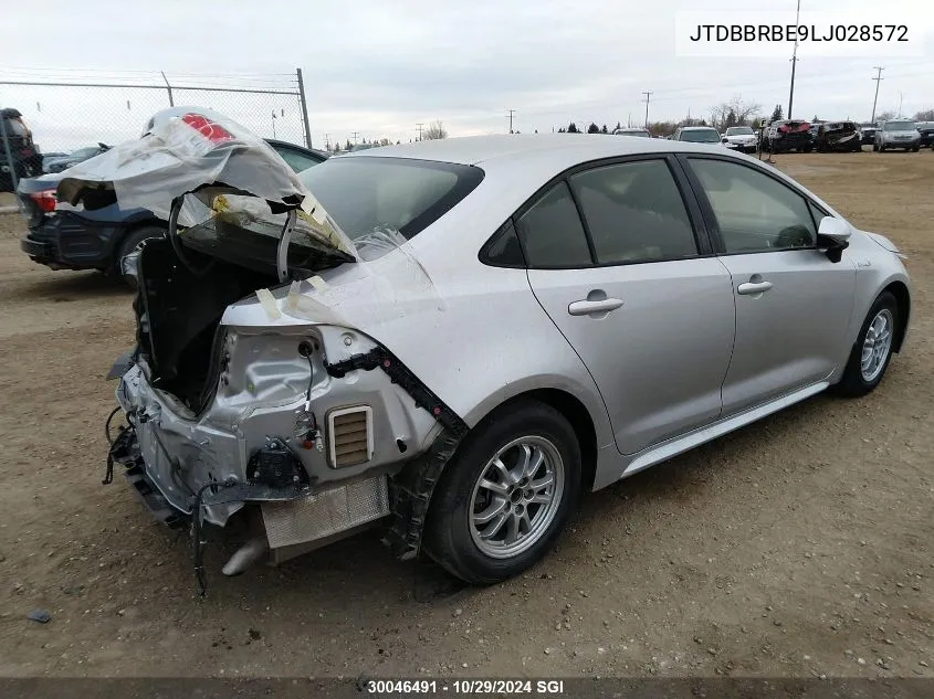 2020 Toyota Corolla Le VIN: JTDBBRBE9LJ028572 Lot: 30046491