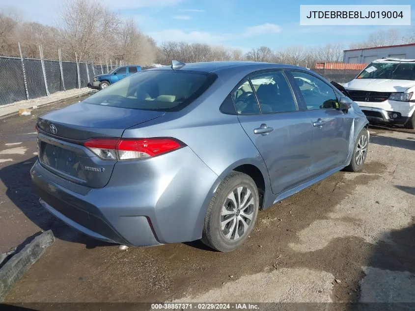 2020 Toyota Corolla Hybrid Le VIN: JTDEBRBE8LJ019004 Lot: 38857371