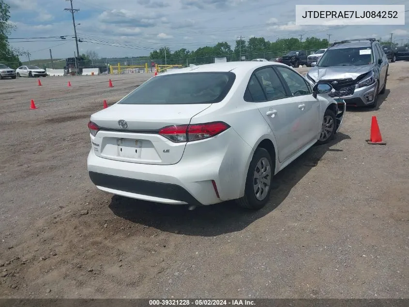 2020 Toyota Corolla Le VIN: JTDEPRAE7LJ084252 Lot: 39321228