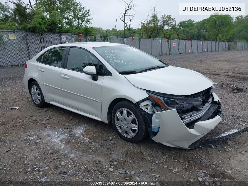 2020 Toyota Corolla Le VIN: JTDEPRAEXLJ052136 Lot: 39339487