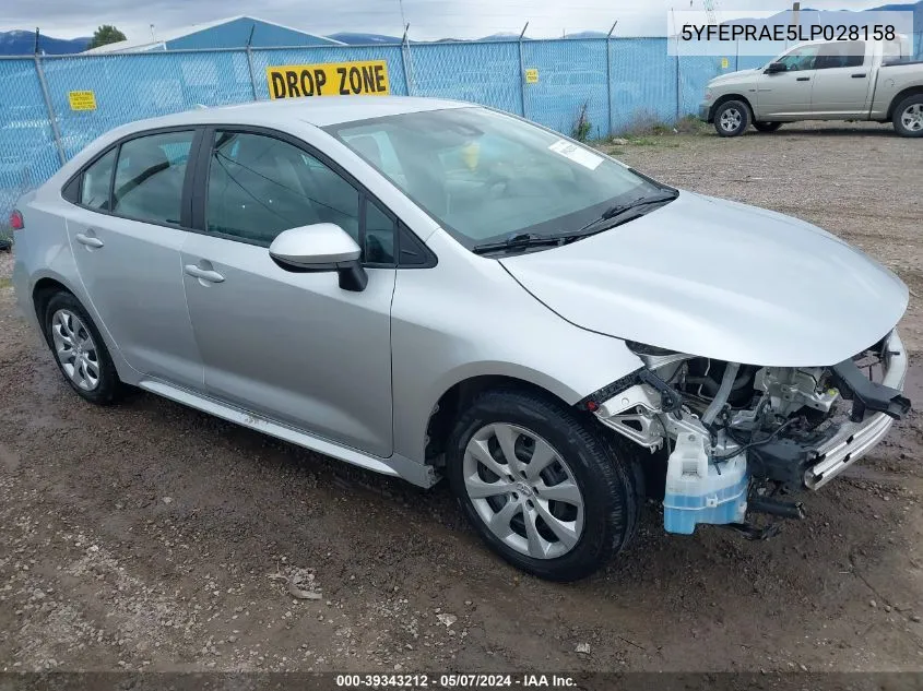 5YFEPRAE5LP028158 2020 Toyota Corolla Le