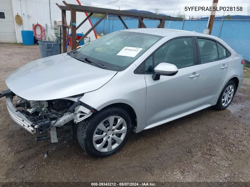 5YFEPRAE5LP028158 2020 Toyota Corolla Le