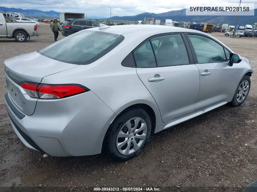 5YFEPRAE5LP028158 2020 Toyota Corolla Le