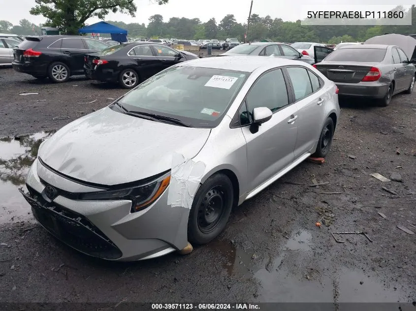 2020 Toyota Corolla Le VIN: 5YFEPRAE8LP111860 Lot: 39571123