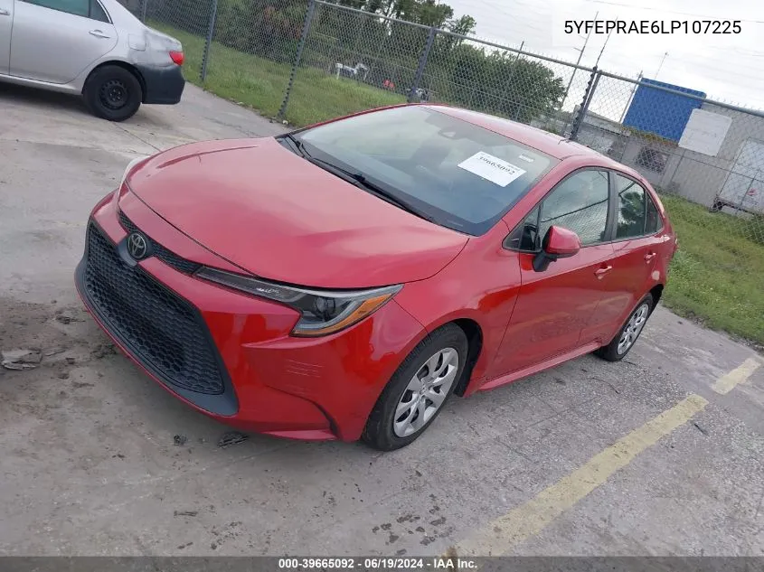 2020 Toyota Corolla Le VIN: 5YFEPRAE6LP107225 Lot: 39665092