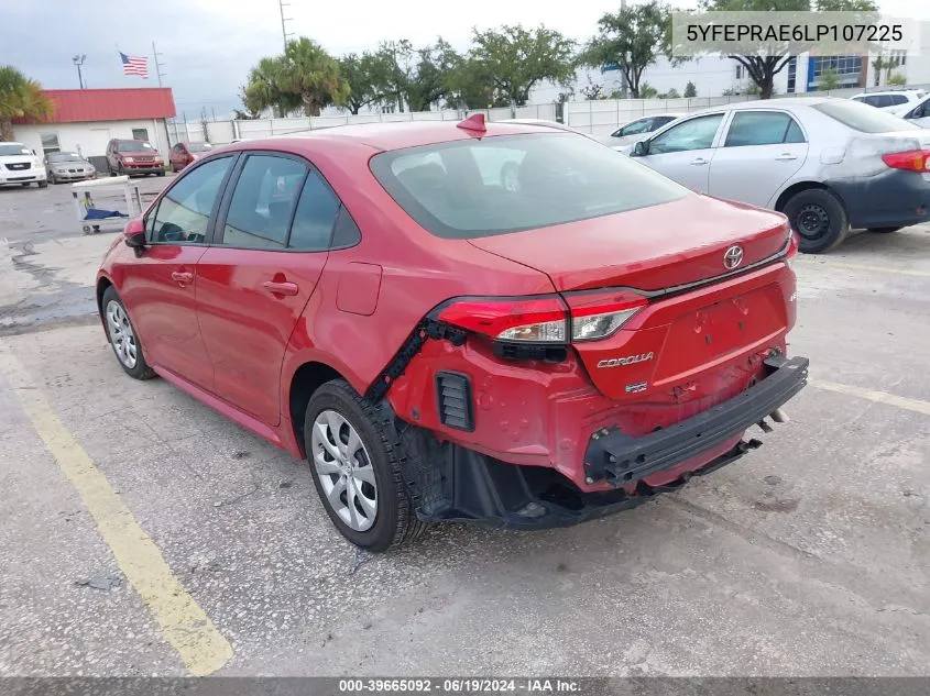 2020 Toyota Corolla Le VIN: 5YFEPRAE6LP107225 Lot: 39665092