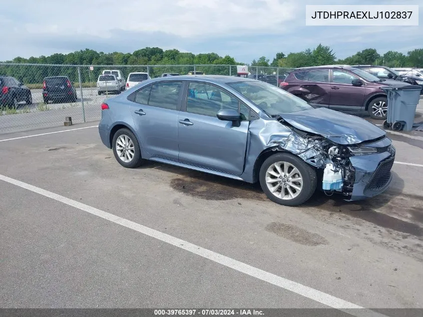 2020 Toyota Corolla Le VIN: JTDHPRAEXLJ102837 Lot: 39765397