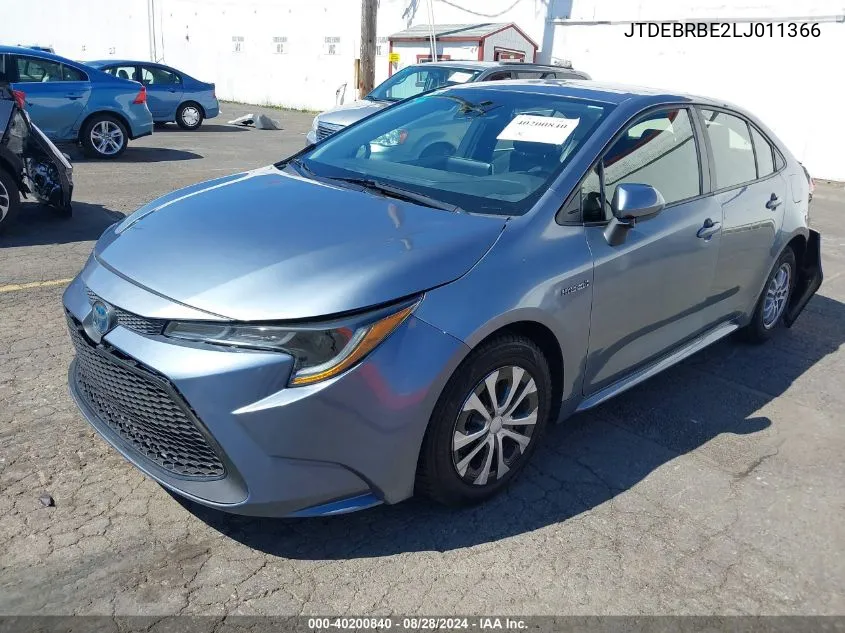 2020 Toyota Corolla Hybrid Le VIN: JTDEBRBE2LJ011366 Lot: 40200840