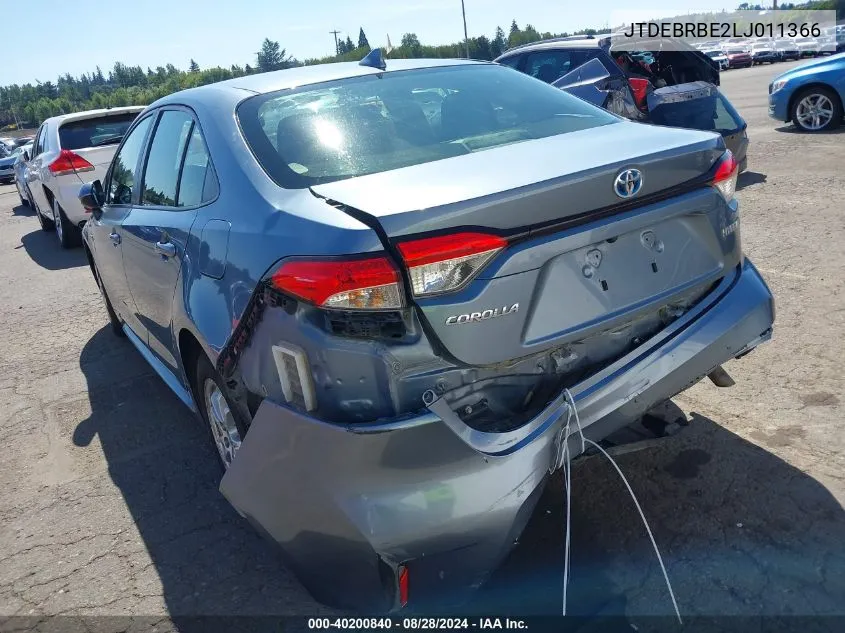 2020 Toyota Corolla Hybrid Le VIN: JTDEBRBE2LJ011366 Lot: 40200840