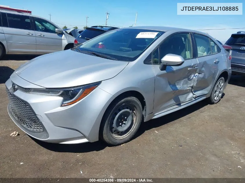 2020 Toyota Corolla Le VIN: JTDEPRAE3LJ108885 Lot: 40254386