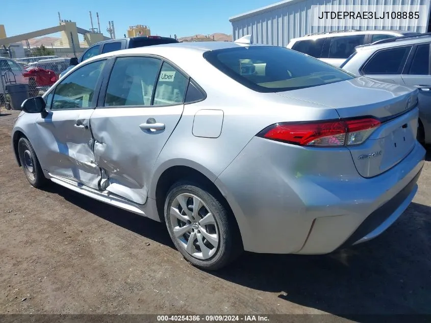 2020 Toyota Corolla Le VIN: JTDEPRAE3LJ108885 Lot: 40254386