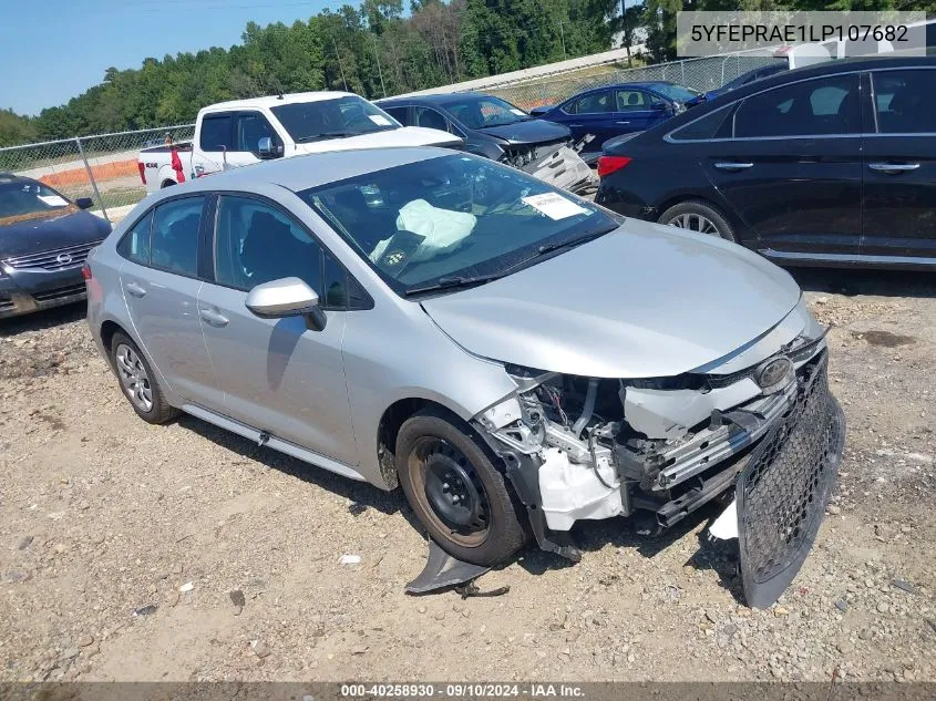 2020 Toyota Corolla Le VIN: 5YFEPRAE1LP107682 Lot: 40258930