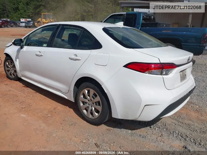 2020 Toyota Corolla Le VIN: JTDEPRAE7LJ102068 Lot: 40265809