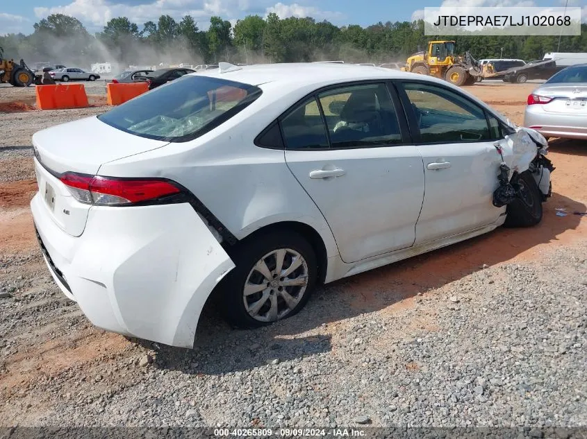 2020 Toyota Corolla Le VIN: JTDEPRAE7LJ102068 Lot: 40265809