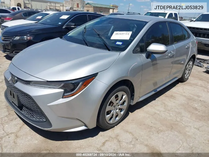 2020 Toyota Corolla Le VIN: JTDEPRAE2LJ053829 Lot: 40269724