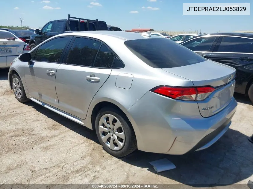 2020 Toyota Corolla Le VIN: JTDEPRAE2LJ053829 Lot: 40269724