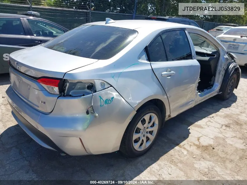 2020 Toyota Corolla Le VIN: JTDEPRAE2LJ053829 Lot: 40269724