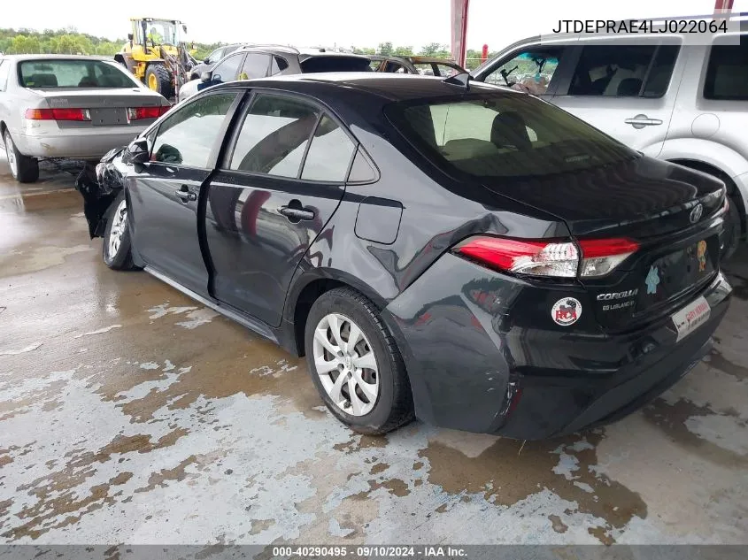 2020 Toyota Corolla Le VIN: JTDEPRAE4LJ022064 Lot: 40290495