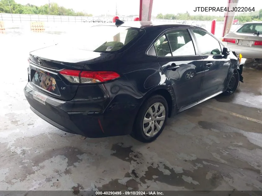 2020 Toyota Corolla Le VIN: JTDEPRAE4LJ022064 Lot: 40290495