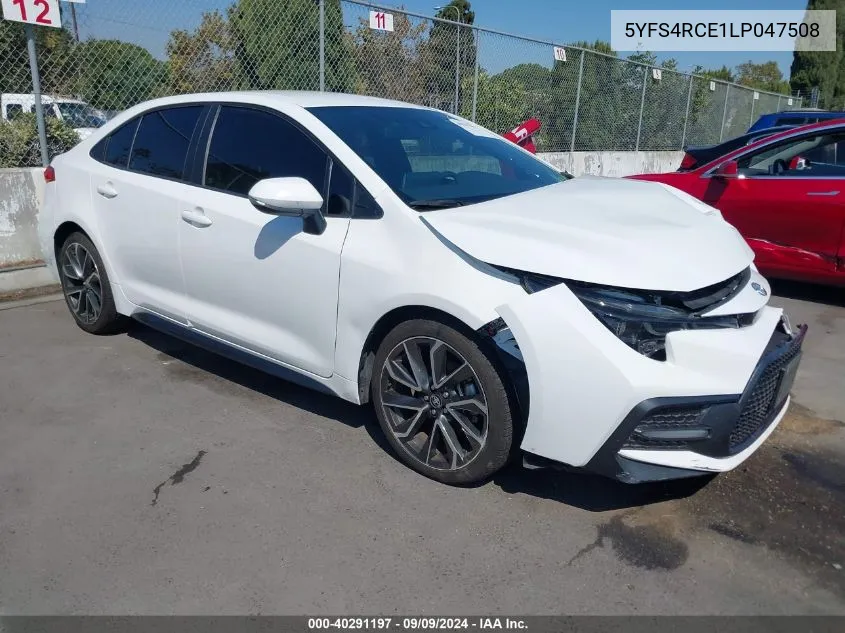 2020 Toyota Corolla Se VIN: 5YFS4RCE1LP047508 Lot: 40291197