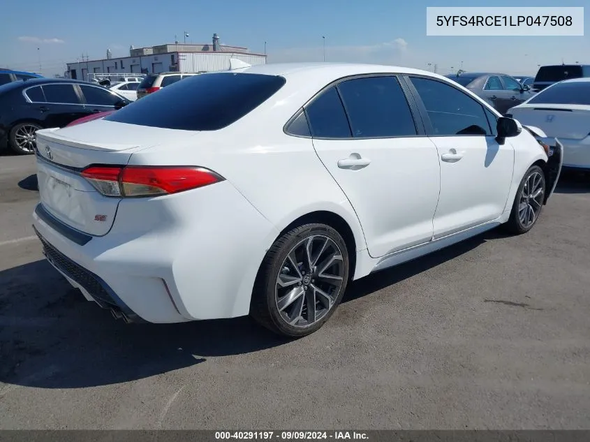 2020 Toyota Corolla Se VIN: 5YFS4RCE1LP047508 Lot: 40291197