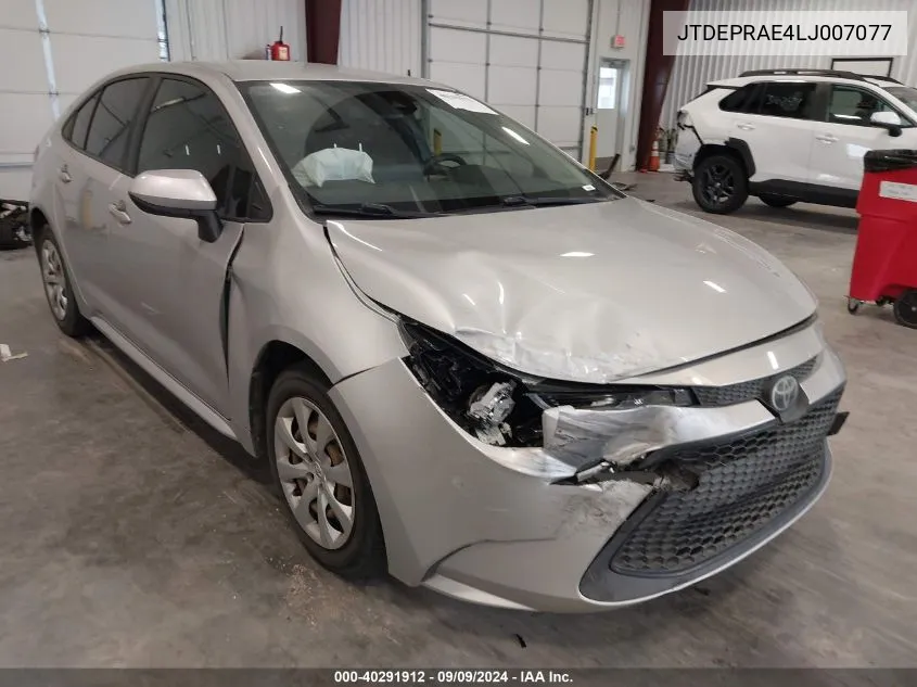 2020 Toyota Corolla Le VIN: JTDEPRAE4LJ007077 Lot: 40291912