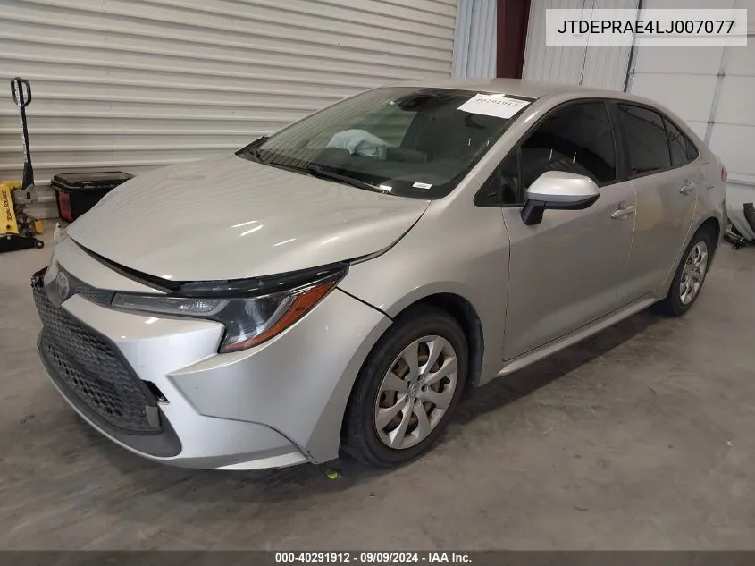 2020 Toyota Corolla Le VIN: JTDEPRAE4LJ007077 Lot: 40291912