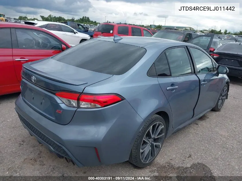 2020 Toyota Corolla Se/Night Shade VIN: JTDS4RCE9LJ011442 Lot: 40303191