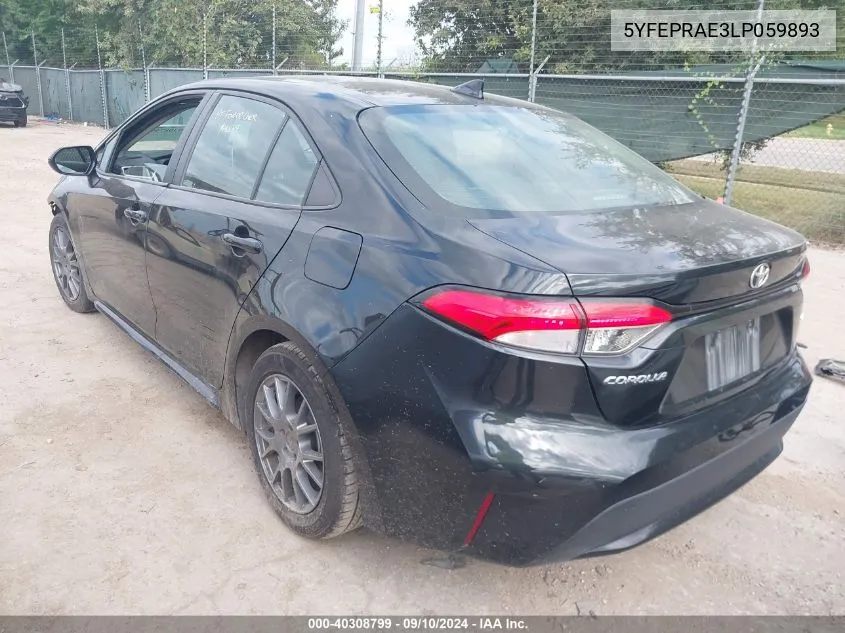 5YFEPRAE3LP059893 2020 Toyota Corolla Le