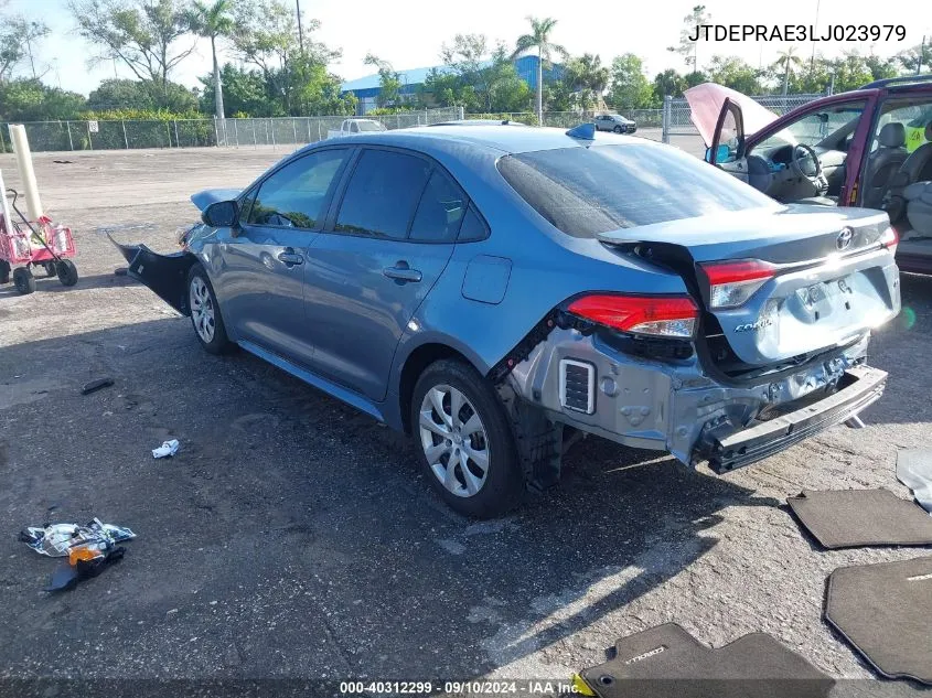 2020 Toyota Corolla Le VIN: JTDEPRAE3LJ023979 Lot: 40312299