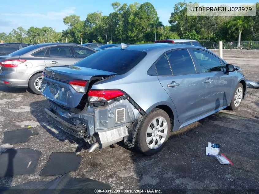 2020 Toyota Corolla Le VIN: JTDEPRAE3LJ023979 Lot: 40312299