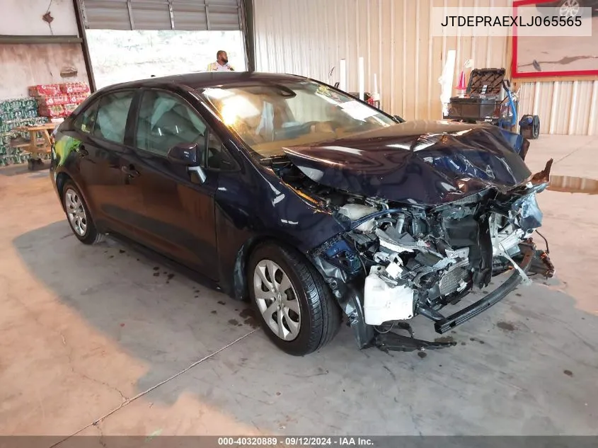 2020 Toyota Corolla Le VIN: JTDEPRAEXLJ065565 Lot: 40320889