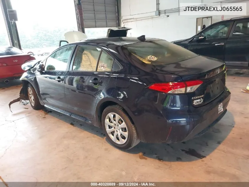 2020 Toyota Corolla Le VIN: JTDEPRAEXLJ065565 Lot: 40320889