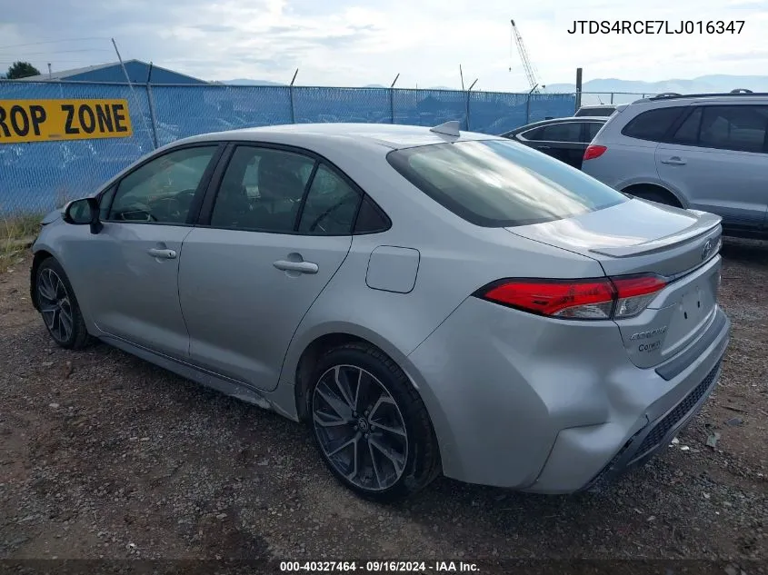 2020 Toyota Corolla Se/Night Shade VIN: JTDS4RCE7LJ016347 Lot: 40327464